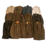 WWII US ARMY OFFICER & ENLISTED MAN UNIFORM TUNICS