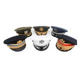 COLD WAR US ARMED FORCES OFFICER VISOR CAPS