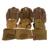 WWII US ARMY NAMED NCO & ADSEC UNIFORM SETS
