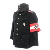 WWII GERMAN HJ FLAK HELPER TUNIC & M43 FIELD CAP