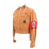 WWII GERMAN NSDAP FELDMEISTER BROWN SHIRT