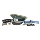 REENACTOR WWII HEER & SS VISOR CAP & INSIGNIA