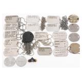 WWI - COLD WAR US ARMED FORCES DOG TAGS & RANK PIN