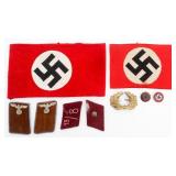 WWII GERMAN COLLAR TABS, ARMBANDS & INSIGNIA