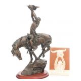 1988 BRONZE NATIVE AMERICAN STATUE by BUCK McCAIN