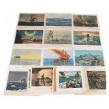 WWII US & GERMAN ARMED FORCES LITHOGRAPH PRINTS