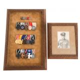 WWI - WWII GERMAN ARMY FRAMED MEDALS & PORTAIT