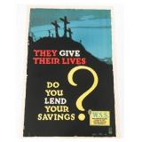 WWI US THEY GIVE THEIR LIVES WSS POSTER