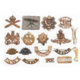 WWI - WWII UK & ITALIAN SHOULDER TITLES & BADGES