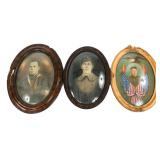 WWI US ARMY & NAVY PORTRAITS CONVEX OVAL PORTRAIT