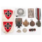 WWI - WWII GERMAN MEDALS, PATCHES, COIN & BUCKLES