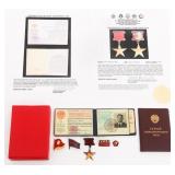 HERO OF SOCIALIST LABOR 23k GOLD MEDAL GROUPING