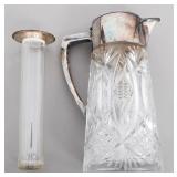 WWII GERMAN AWARD CRYSTAL PITCHER WITH ICE INSERT