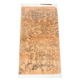 1915 PICTORIAL PILGRIMAGE MAP OF MOUNT TAI, CHINA