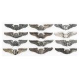 WWII US AAF 3' STERLING QUALIFICATION WINGS