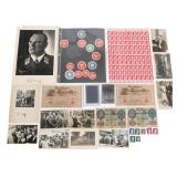 WWII GERMAN PHOTOGRAPHS, BANK NOTES & STAMPS