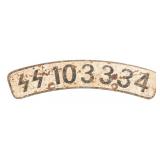 WWII GERMAN SS MARKED MOTORCYCLE LICENSE PLATE