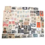 WWII GERMAN POSTAGE STAMPS, POSTCARDS & CURRENCY