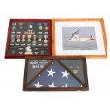 COLD WAR US ARMY & AIR FORCE MEDALS & FLAG