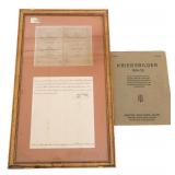 PRUSSIAN KING FREDERICK WILLIAM III SIGNED NOTE