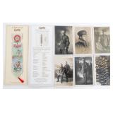 WWI BRITISH ARMY POSTCARDS & CASH'S BOOKMARK