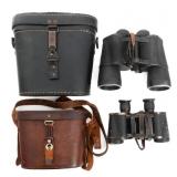 WWII GERMAN HEER BINOCULARS WITH LEATHER CASES