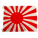 POST WWII JAPANESE RISING SUN SIGNED REUNION FLAG