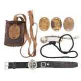 WWII IMPERIAL JAPANESE DOG TAGS, COMPASS & WHISTLE