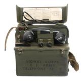 WWII US ARMY SIGNAL CORPS TP-9 FIELD TELEPHONE