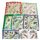 POST WAR JAPANESE OKINAWA TOURIST HANDKERCHIEFS