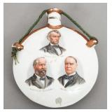 EARLY 20th C. GAR ASSASSINATED PRESIDENTS FLASK