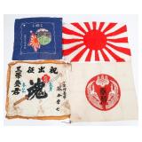 WWII JAPANESE SEND OFF BANNERS & GOOD LUCK FLAGS