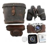 WWII USMC BINOCULARS & OFFICER CAMERA