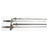LATE 19th C. MASONIC & KNIGHTS OF PYTHIAS SWORDS