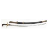 19th C. OTTOMAN SHAMSHIR SWORD WITH SCABBARD
