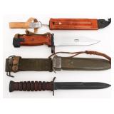 COLD WAR AKM TYPE 2 BAYONET & REENACTOR M3 KNIFE