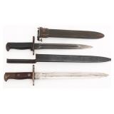 US M1 & MODEL 1892 KRAG BAYONETS WITH SCABBARDS
