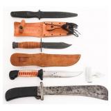 WWII - COLD WAR US MACHETE, KNIVES & PUNCH DAGGER