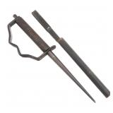 WWII US OSS KNUCKLE DUSTER KNIFE WITH SCABBARD