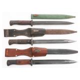 WWII GERMAN K98 COMBAT BAYONETS WITH SCABBARDS