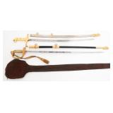 USMC OFFICER  & USN 1852 DRESS SWORDS