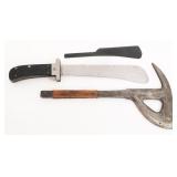 WWII USAAF AIRMAN SURVIVAL AXE & FOLDING MACHETE
