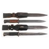 WWII GERMAN K98 COMBAT BAYONETS WITH SCABBARDS