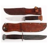 WWII USN MkI & PAL RH36 KNIVES WITH SHEATHS