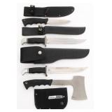 COLEMAN WESTERN HATCHET, KNIFE & BUCK 120 KNIVES
