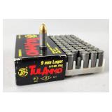 50 Rnds TulAmmo 9mm 115gr FMJ Ammunition