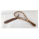 Vintage Fly Fishing Net w/ Bone Scrimshaw Inlay
