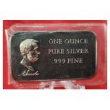 1oz 999 Silver Pres Licoln Bar by Madison Mint