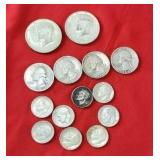 $2.80 in 90% Silver Half Dollars Quarters & Dimes