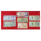 8 World Paper Currency Notes 1954-2002
